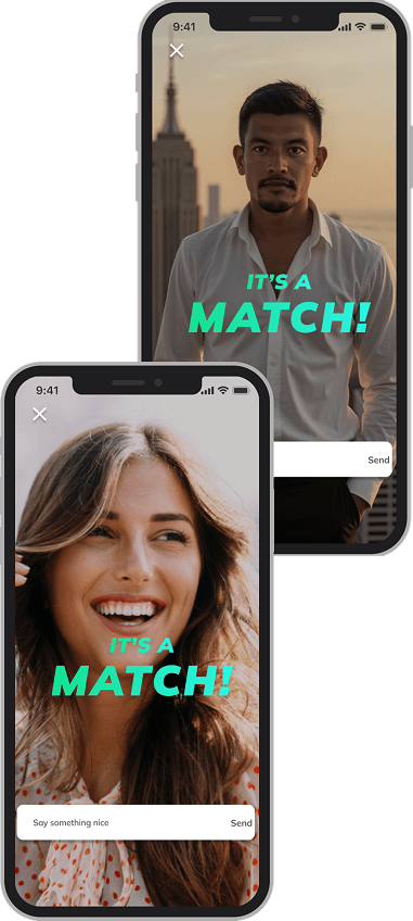 Dating app match screen